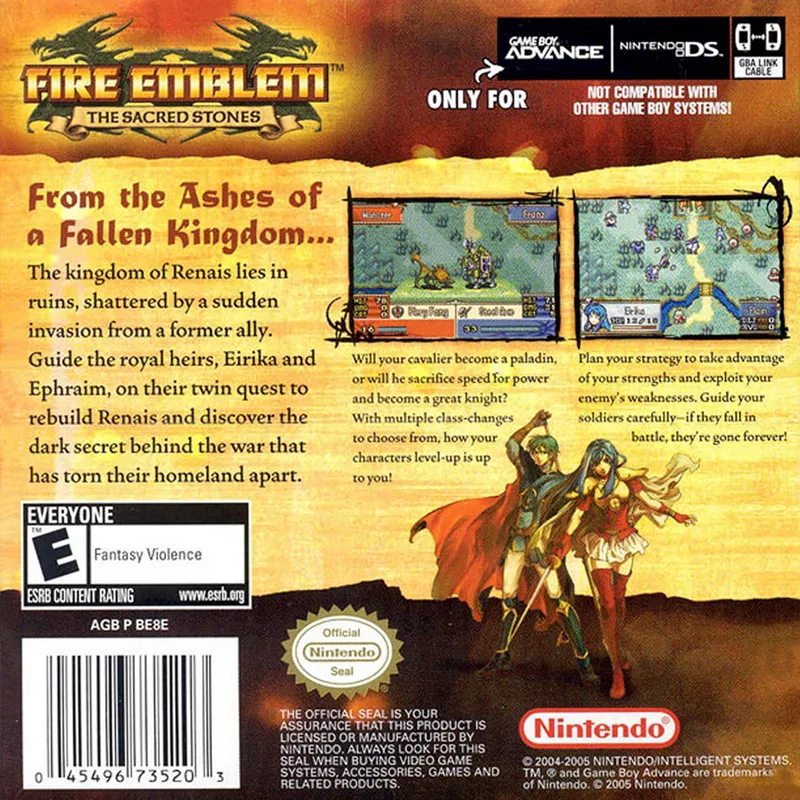 Fire Emblem: The Sacred Stones box back