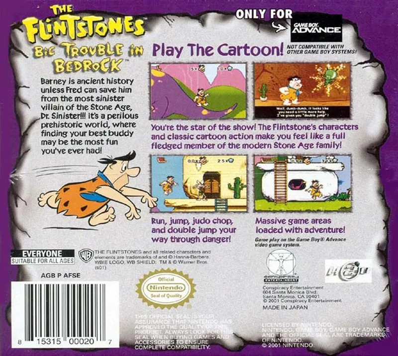 The Flintstones: Big Trouble in Bedrock box back