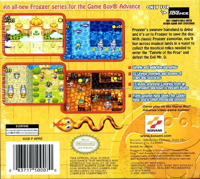 Frogger's Adventures: Temple of the Frog box back