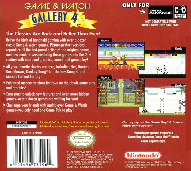 Game & Watch Gallery 4 box back