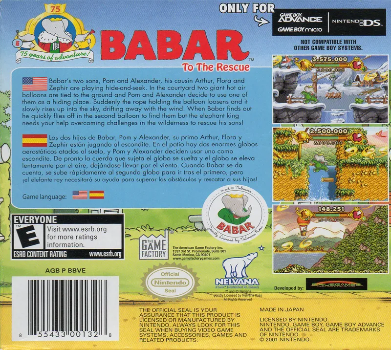 Babar to the Rescue box back