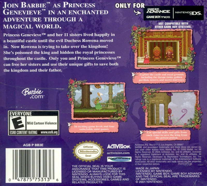 Barbie in The 12 Dancing Princesses box back