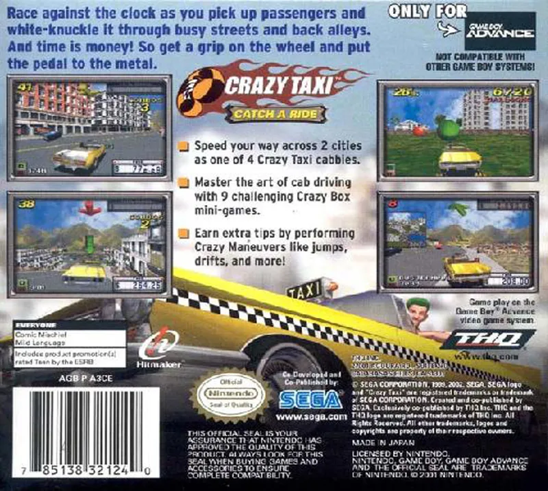 Crazy Taxi: Catch a Ride box back