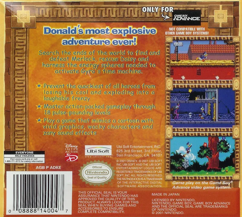 Donald Duck Advance box back