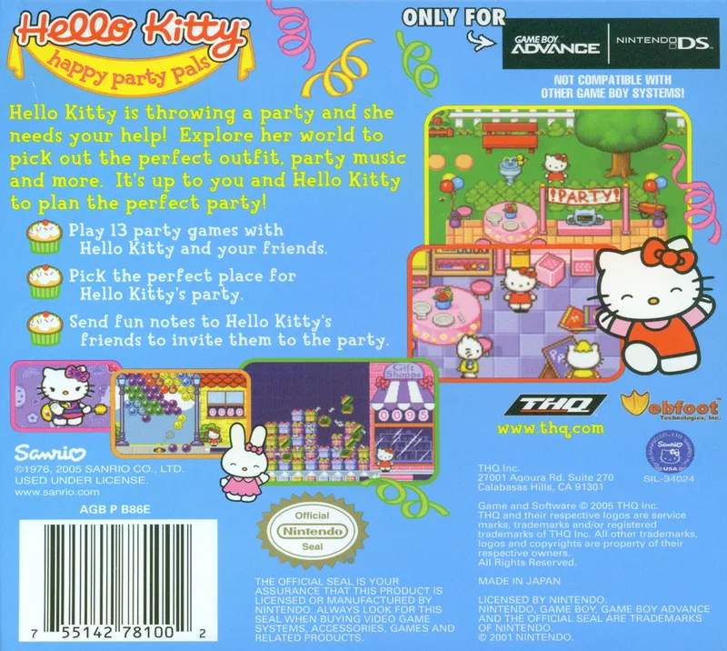 Hello Kitty: Happy Party Pals box back