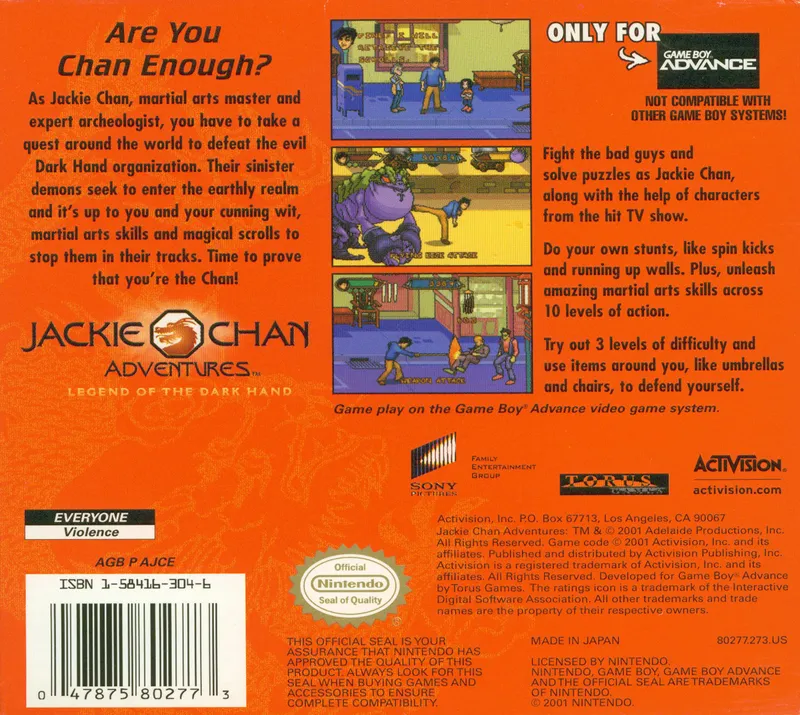 Jackie Chan Adventures: Legend of The Dark Hand box back