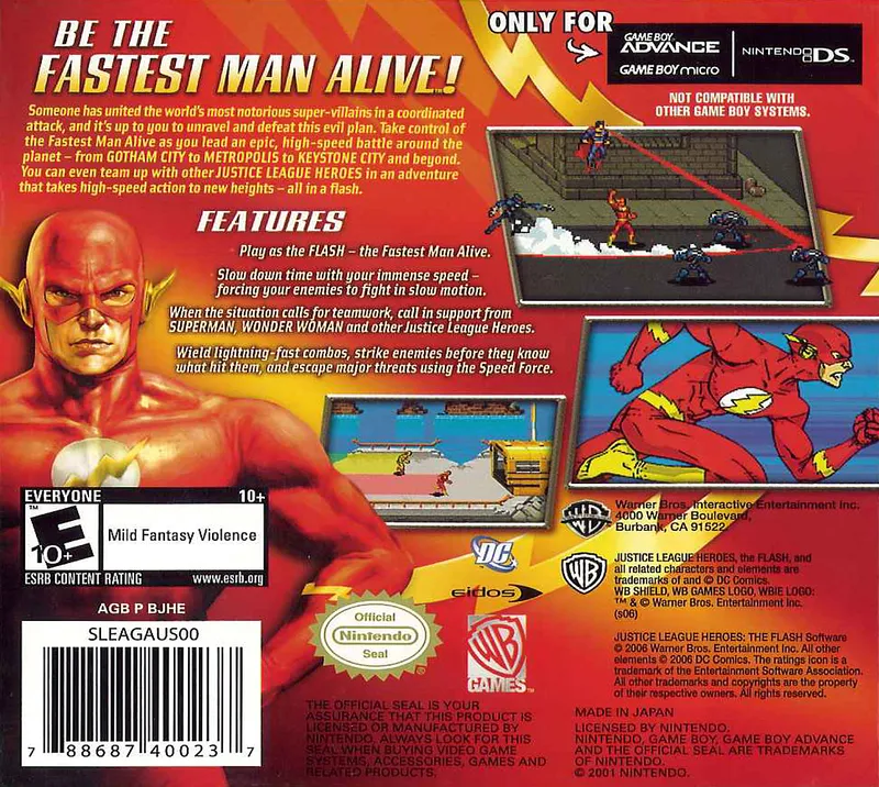Justice League Heroes: The Flash box back