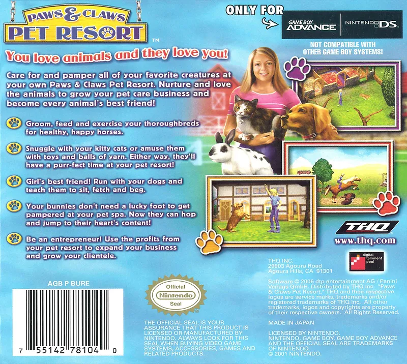 Paws & Claws Pet Resort box back