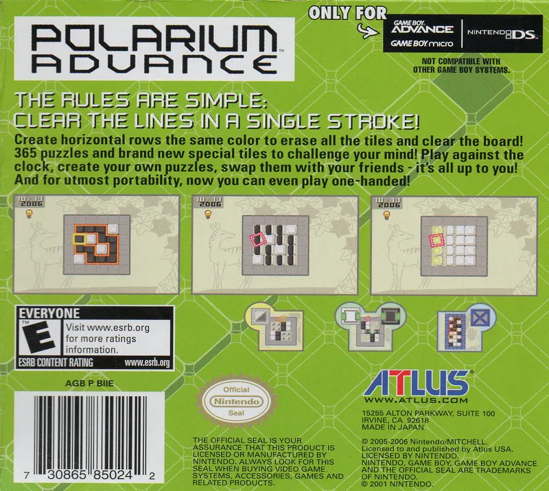 Polarium Advance box back