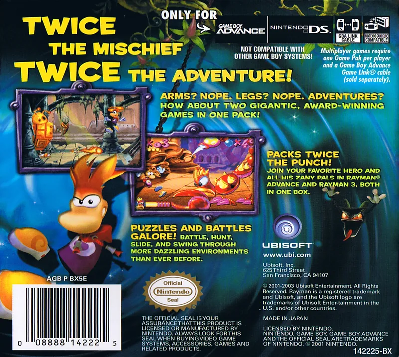 Rayman 10th Anniversary Collection box back