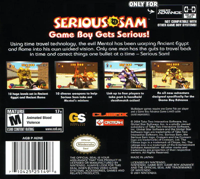 Serious Sam box back