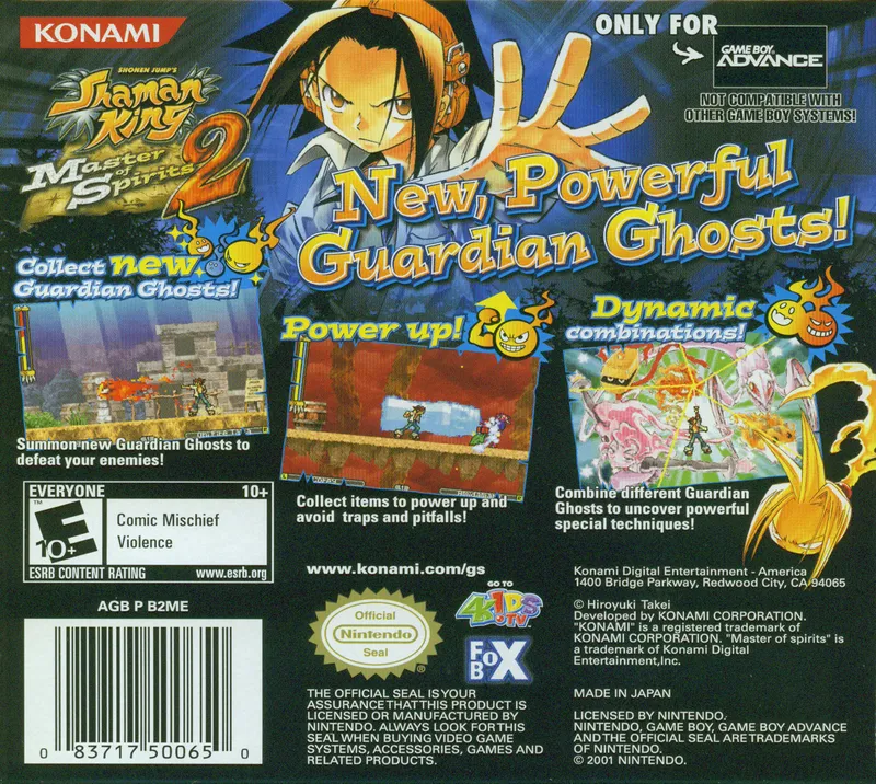 Shonen Jump's Shaman King: Master of Spirits 2 box back