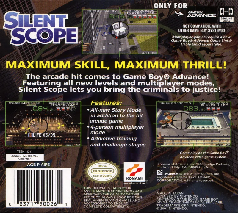 Silent Scope box back