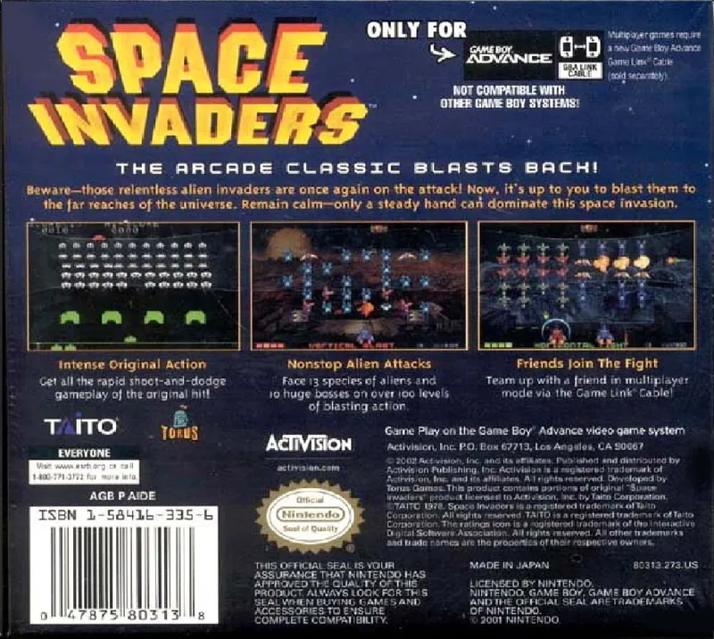 Space Invaders box back