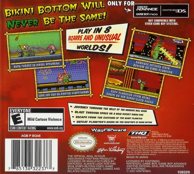SpongeBob SquarePants: Creature from the Krusty Krab box back