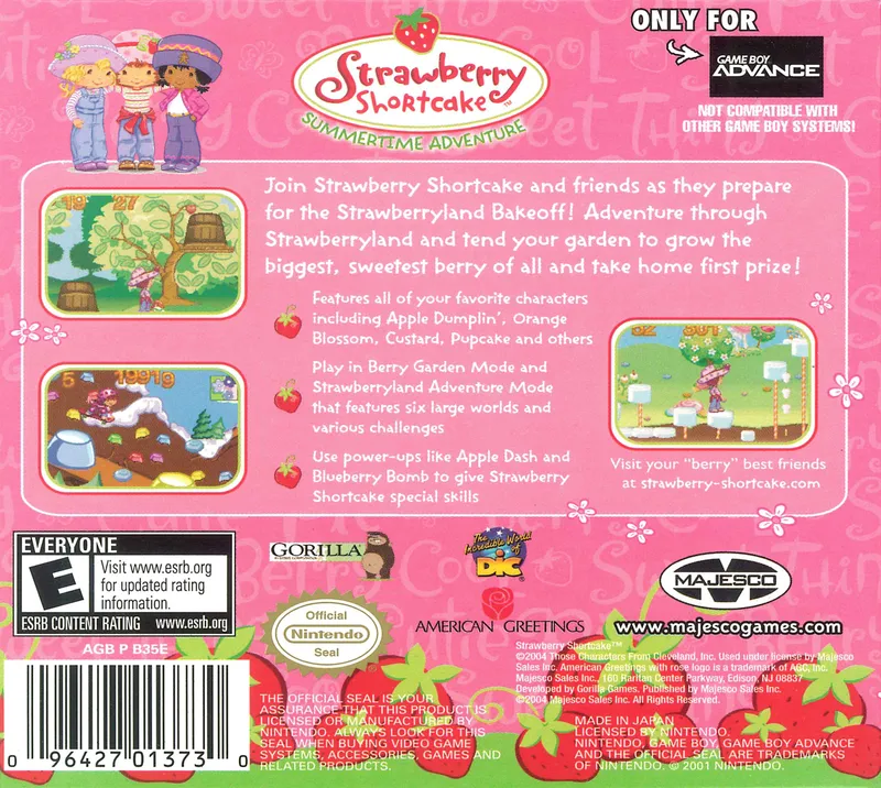 Strawberry Shortcake: Summertime Adventure box back