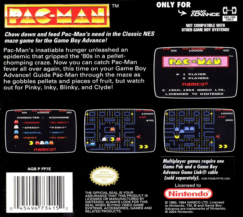 Classic NES Series: Pac-Man box back
