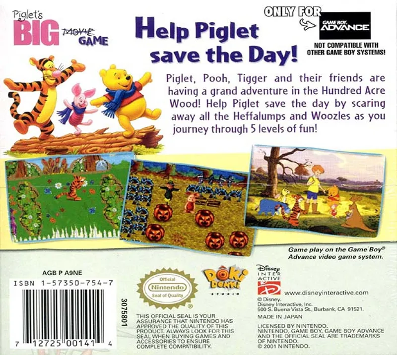 Piglet's Big Game box back