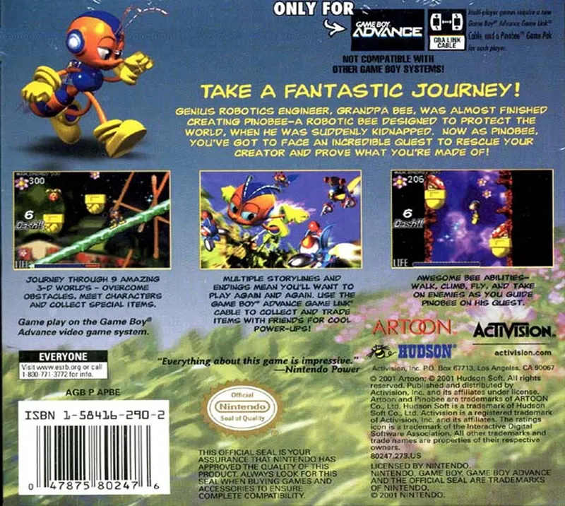 Pinobee: Wings of Adventure box back
