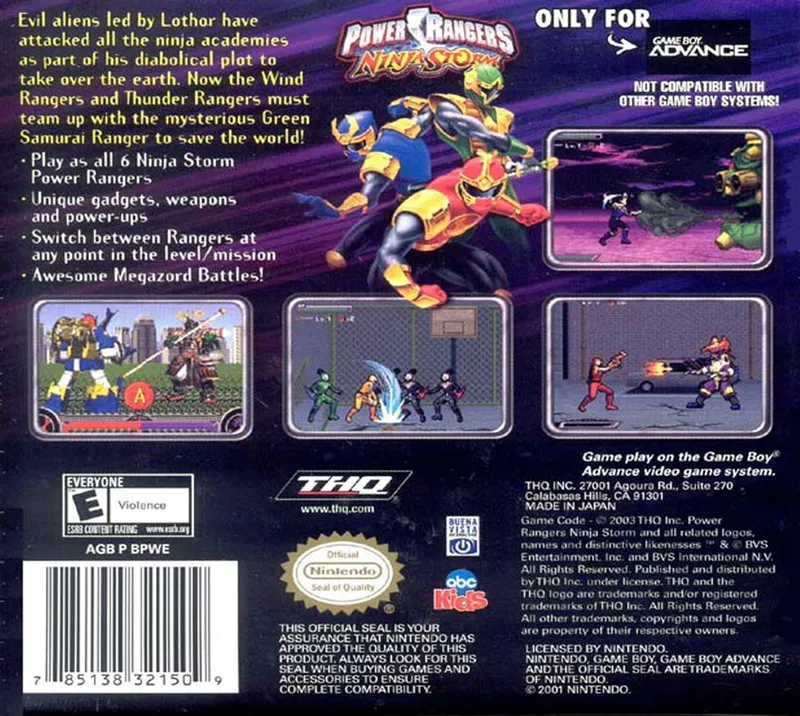Power Rangers: Ninja Storm box back