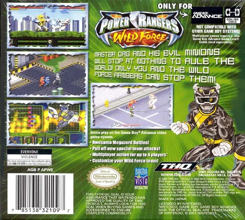 Power Rangers: Wild Force box back