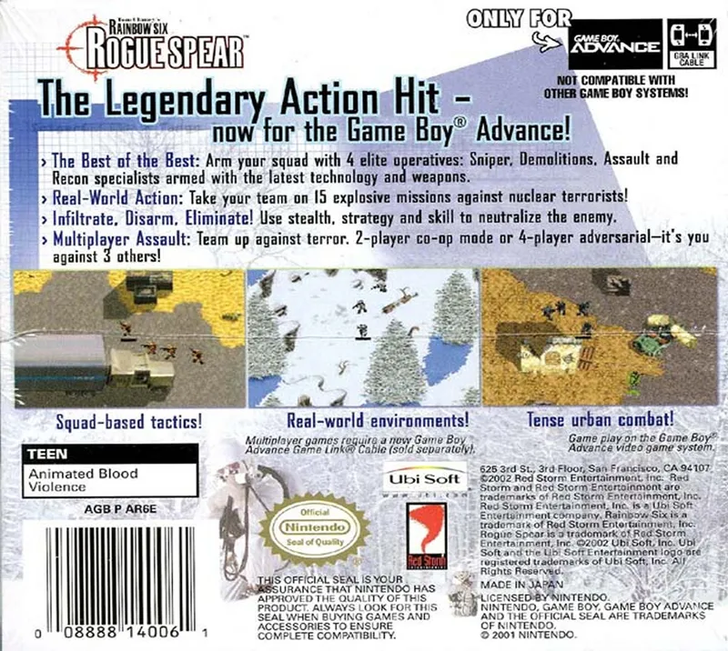 Tom Clancy's Rainbow Six: Rogue Spear box back