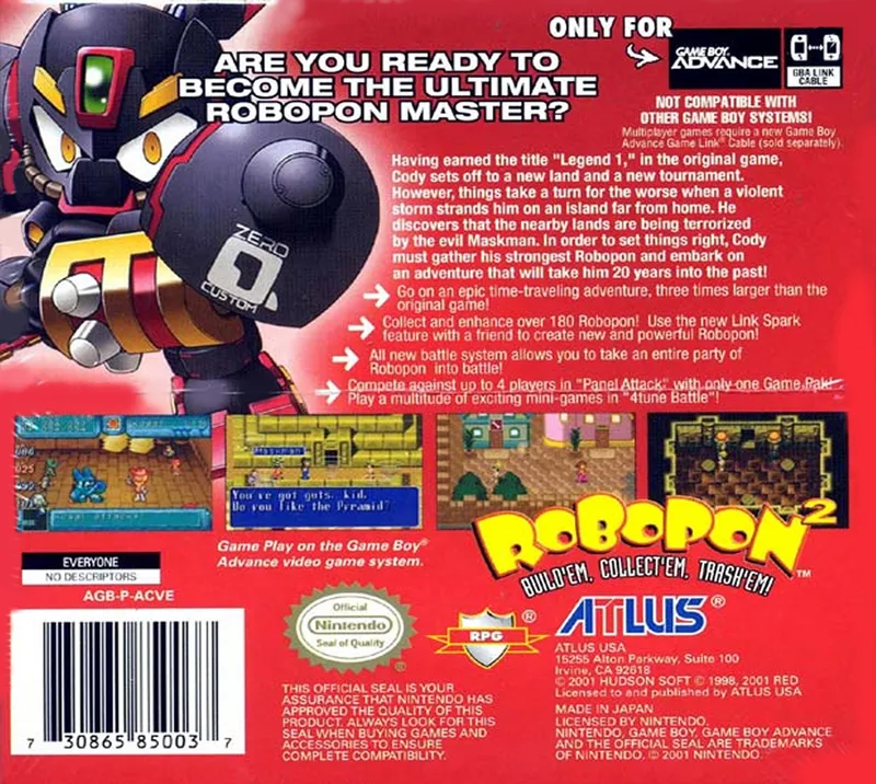 Robopon 2 Cross Version box back