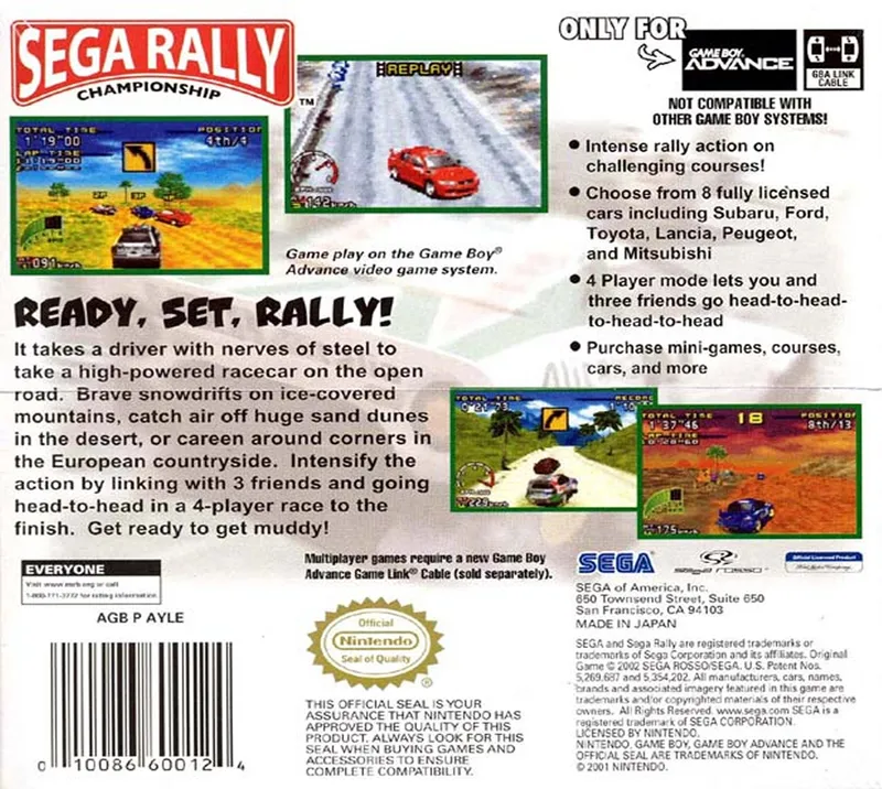 Sega Rally Championship box back