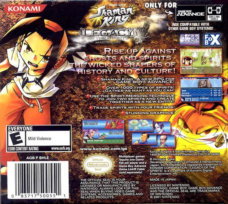 Shonen Jump's Shaman King: Legacy of the Spirits, Soaring Hawk box back