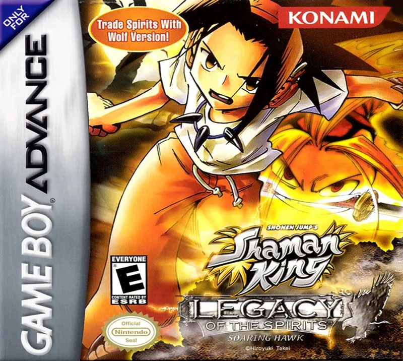 Shonen Jump's Shaman King: Legacy of the Spirits, Soaring Hawk cover art for Nintendo Game Boy Advance