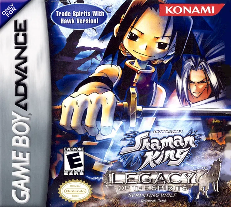 Shonen Jump's Shaman King: Legacy of the Spirits, Sprinting Wolf cover art for Nintendo Game Boy Advance