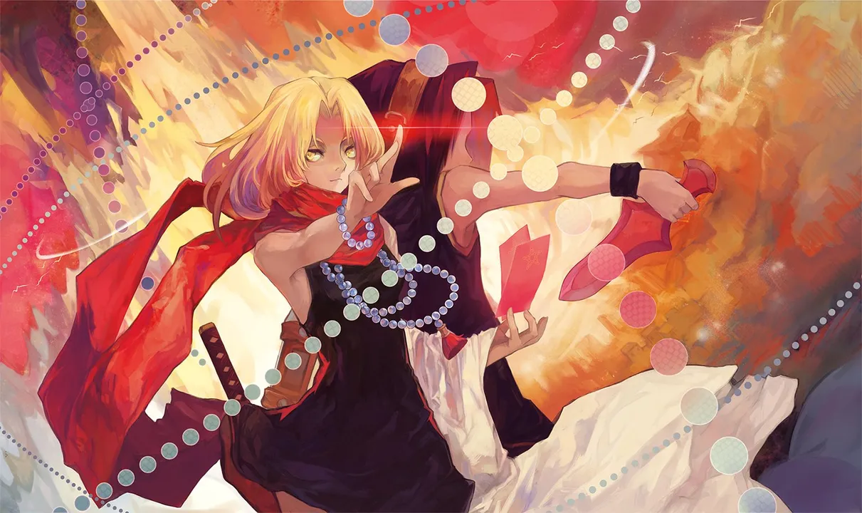 Backdrop artwork for Shonen Jump's Shaman King: Master of Spirits