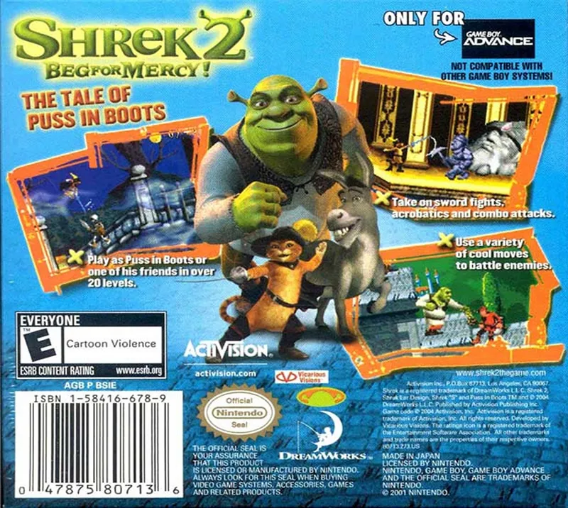 Shrek 2: Beg for Mercy! box back