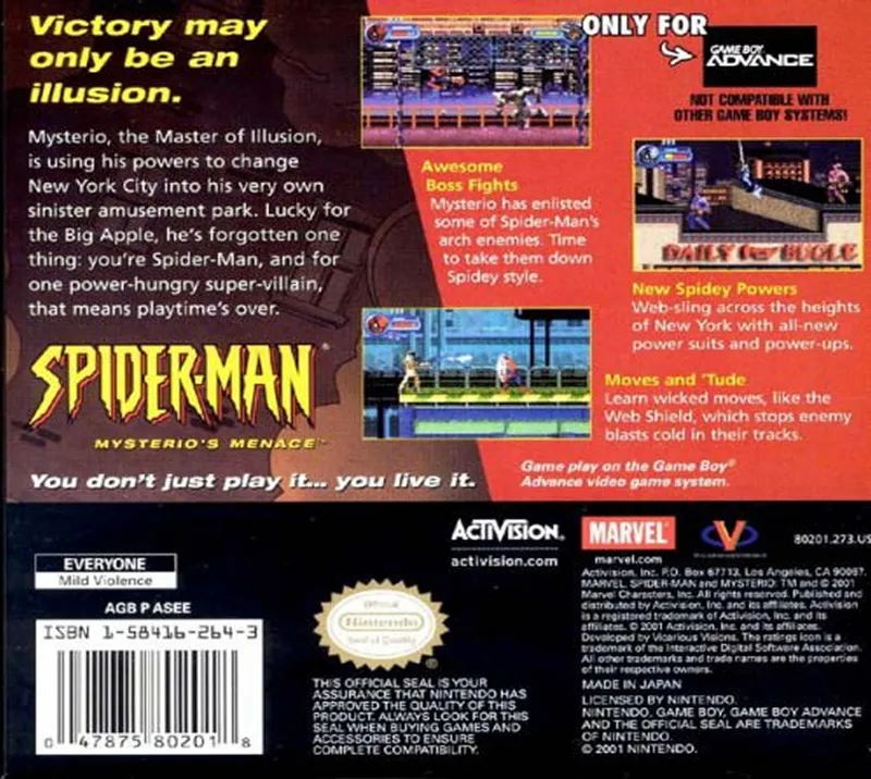 Spider-Man: Mysterio's Menace box back