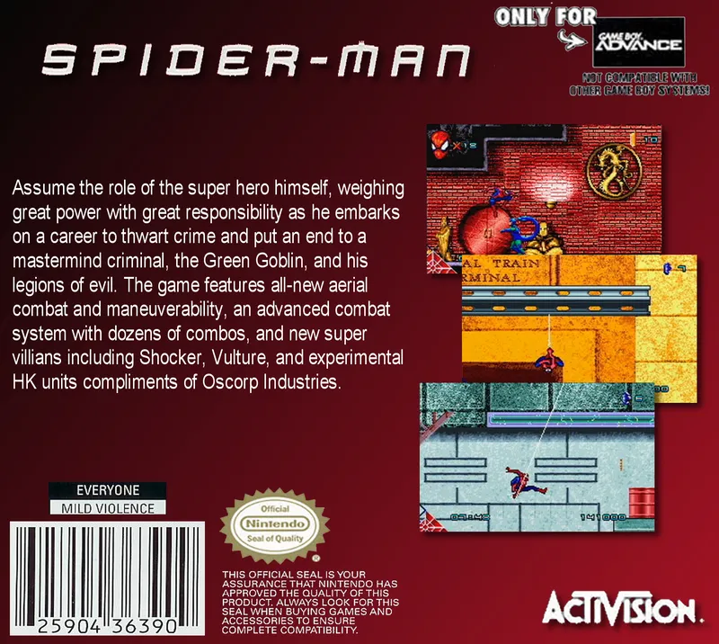 Spider-Man box back