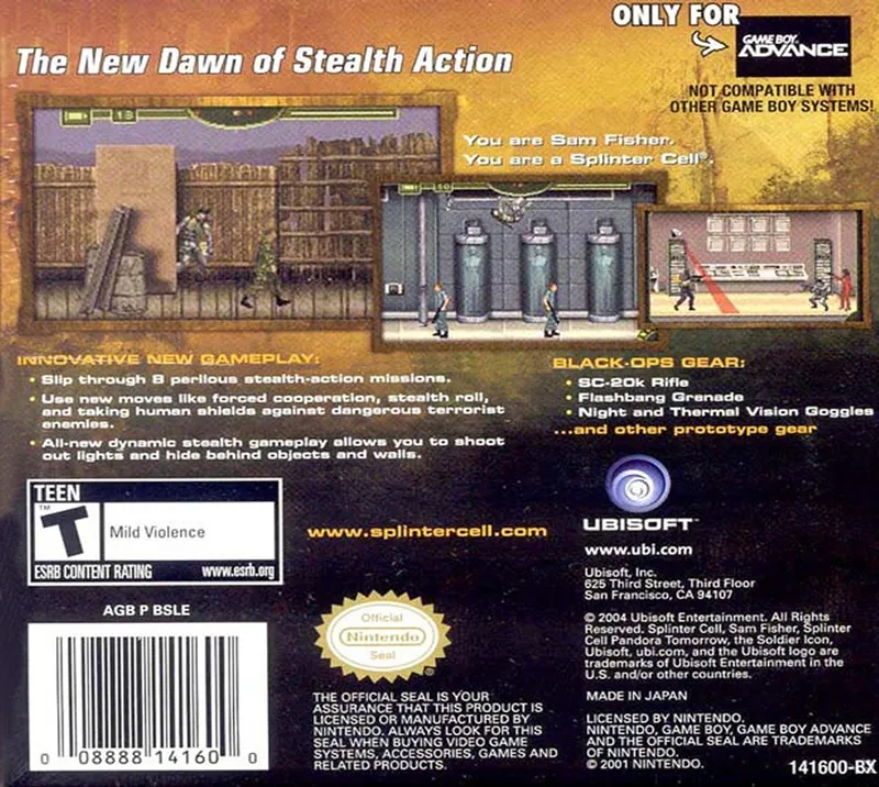 Tom Clancy's Splinter Cell: Pandora Tomorrow box back