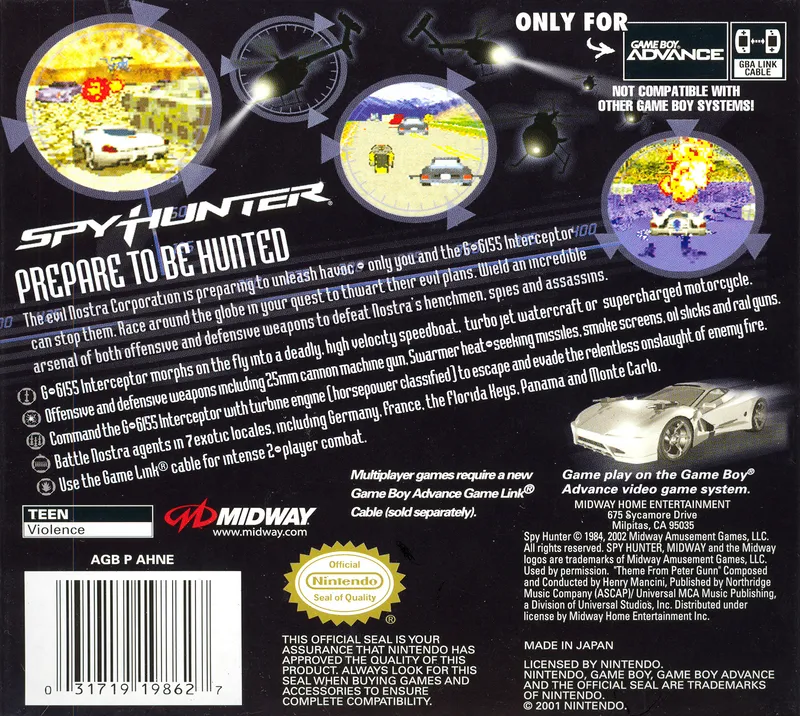 Spy Hunter box back