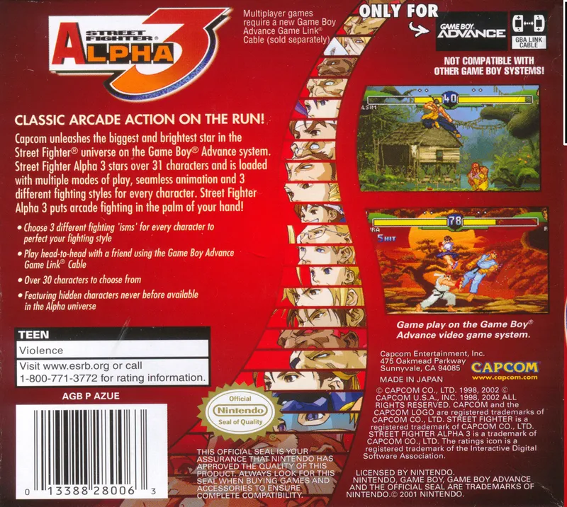 Street Fighter Alpha 3 box back