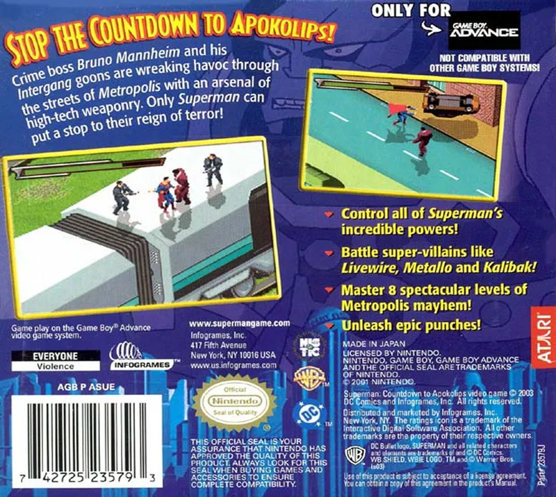 Superman: Countdown to Apokolips box back