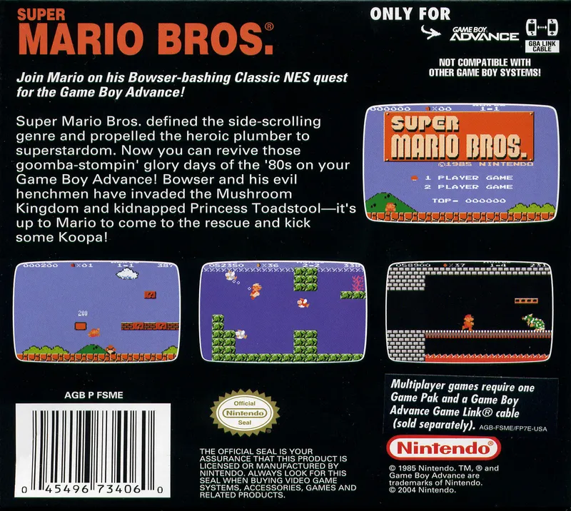 Classic NES Series: Super Mario Bros. box back