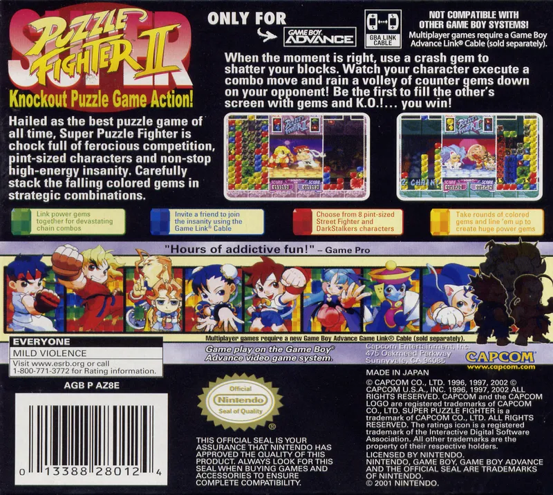 Super Puzzle Fighter II box back