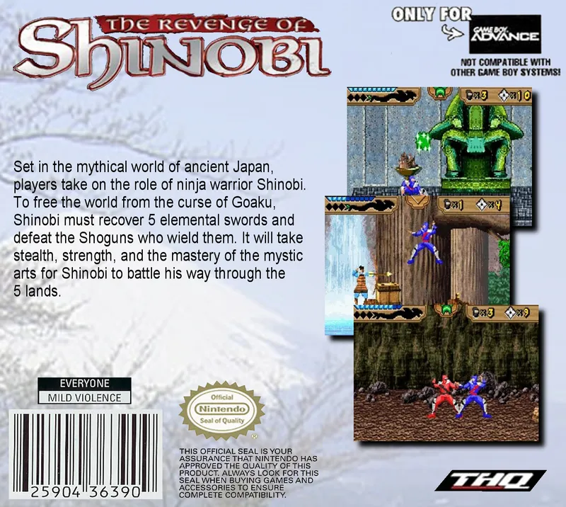 The Revenge of Shinobi box back