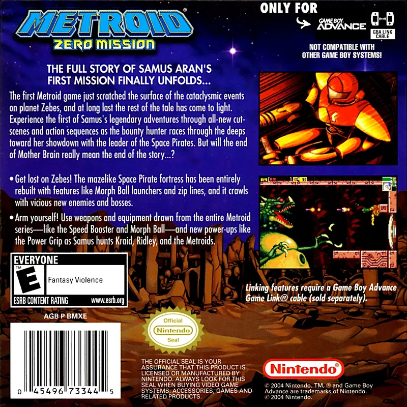 Metroid: Zero Mission box back