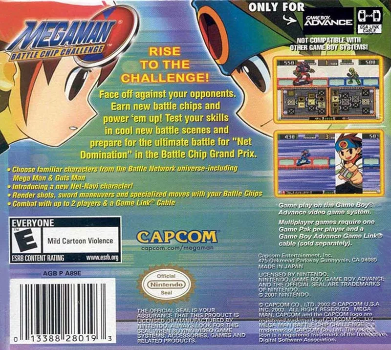 Mega Man: Battle Chip Challenge box back