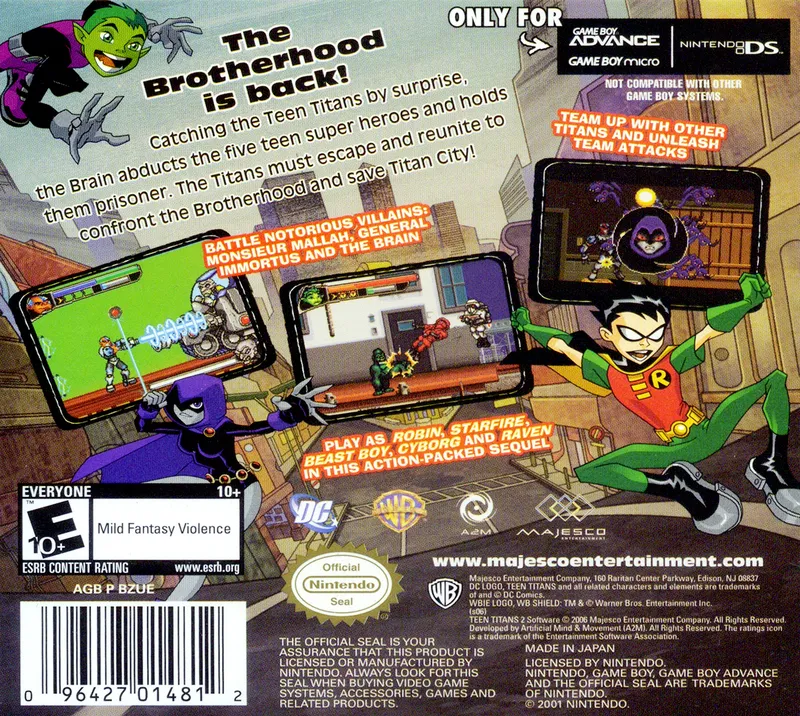 Teen Titans 2 box back