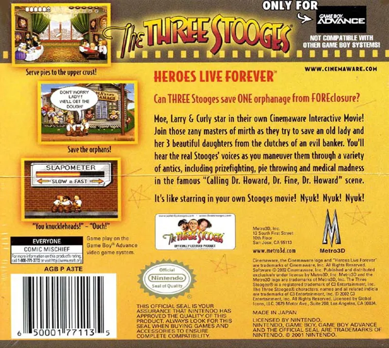 The Three Stooges box back