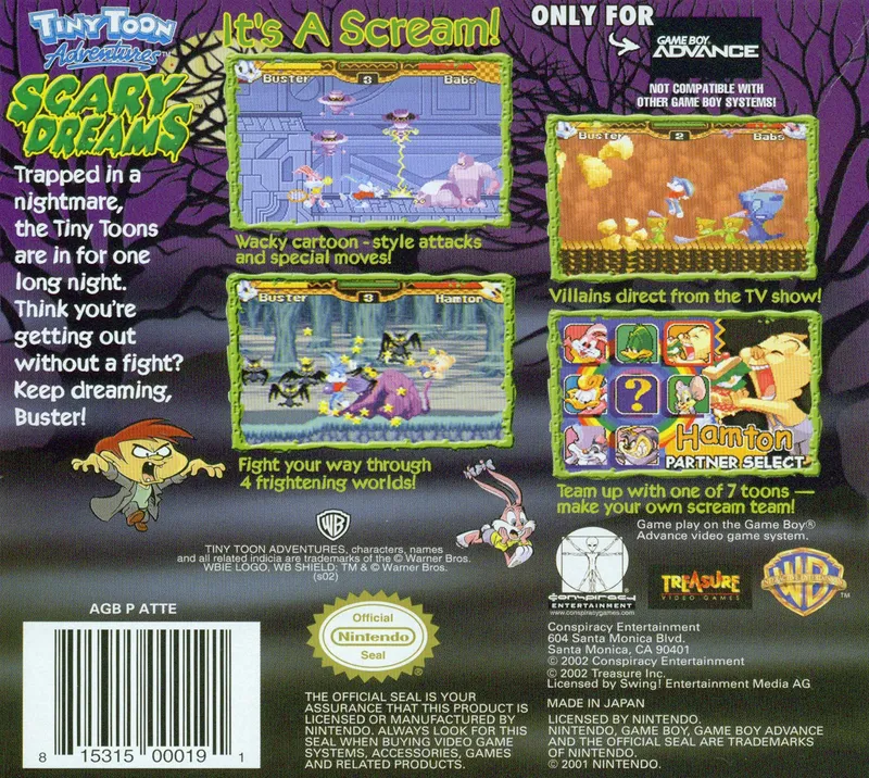 Tiny Toon Adventures: Scary Dreams box back