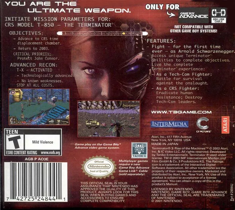 Terminator 3: Rise of the Machines box back