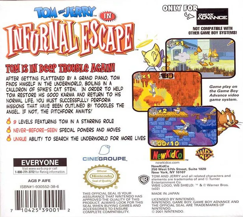 Tom and Jerry in Infurnal Escape box back