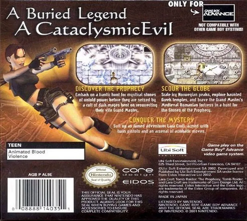Tomb Raider: The Prophecy box back